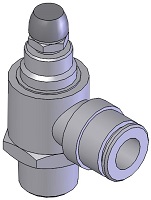 1/4" NPT:3/8" OD Tubing Right Angle Flow Control ACK 06-04